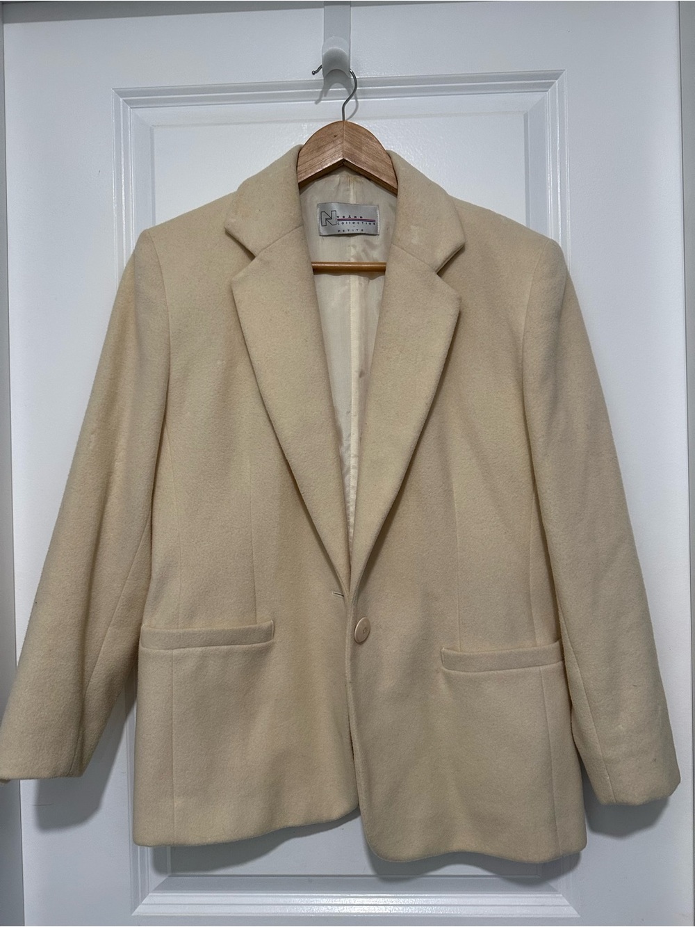 Nygard Vintage VTG Classic Cream Wool Blend Women's Blazer Coat